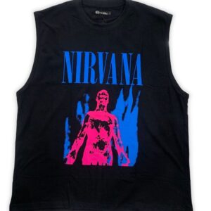 Nirvana Graphic Muscle Tee – Black / Neon Print