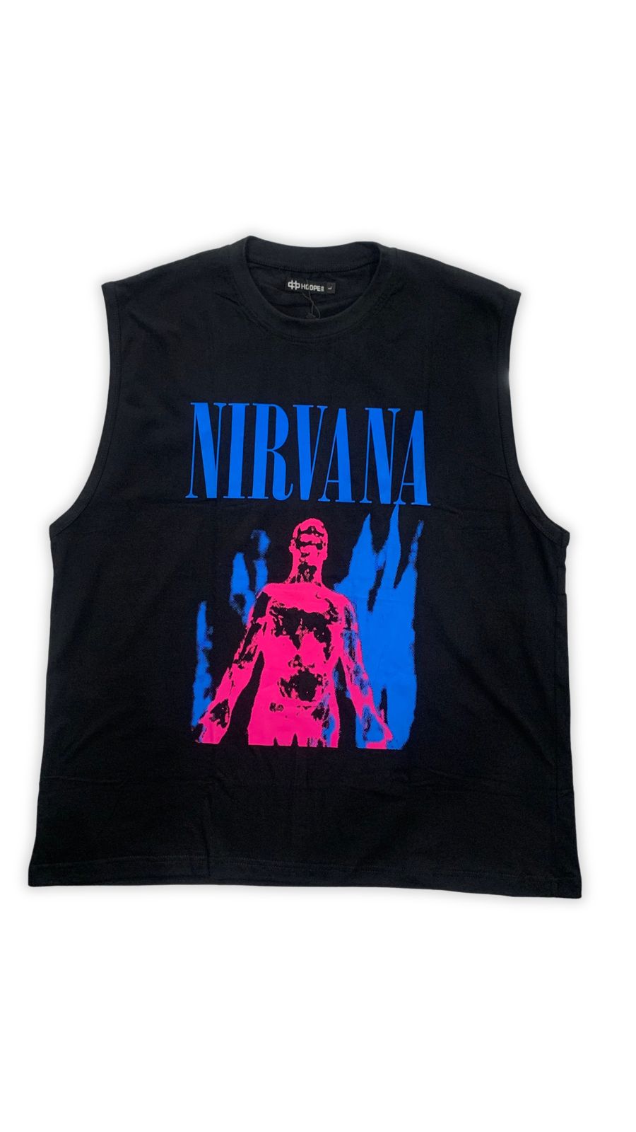 Nirvana Graphic Muscle Tee – Black / Neon Print